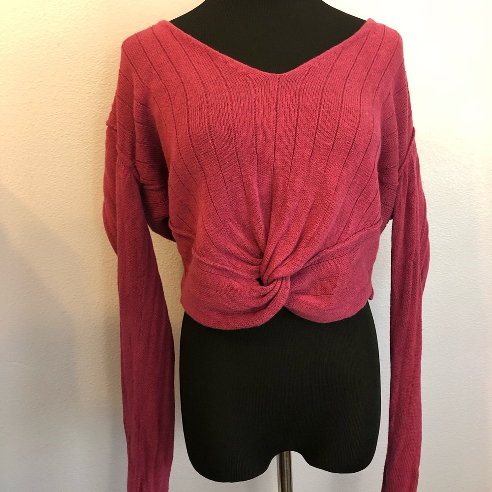 Oversized Tie Front Sweater